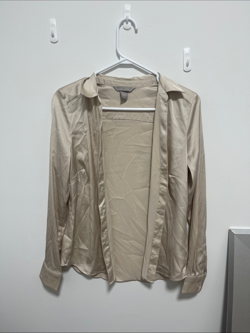 H&M Light Taupe Satin Blouse
